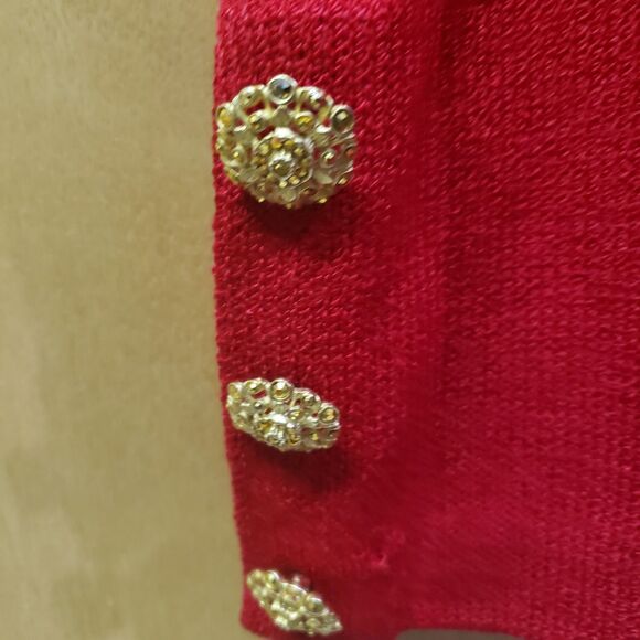 VINTAGE St. John Evening by Marie Gray Red Jacket Sz 8 GGG - Picture 4 of 8